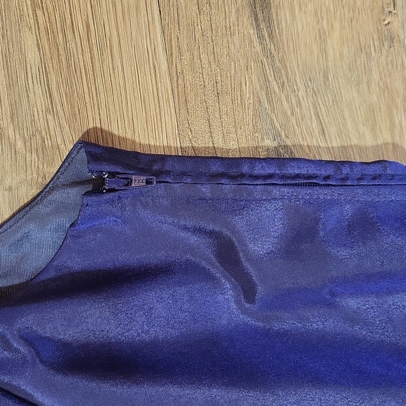 NIKI by NIKI LIVAS Royal Blue Leme' V-Back Rose Detail Maxi Bridesmaid Dress - Picture 7 of 14